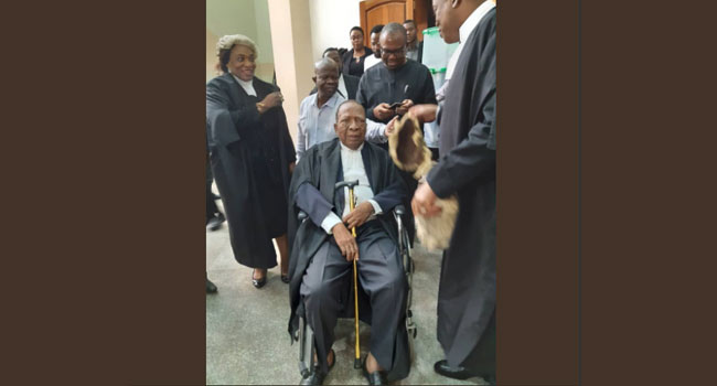 Presidential Election Tribunal: Constitutional lawyer, Ben Nwabueze leads Atiku’s team as main hearing begins