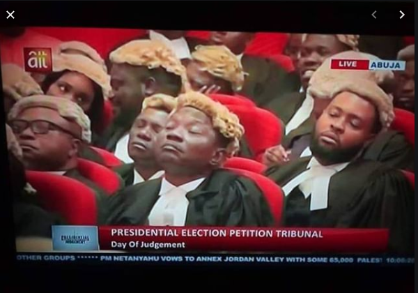 #PEPT: Viral photo of lawyers sleeping at the Presidential tribunal