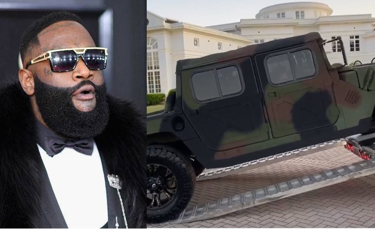 Video: Rapper, Rick Ross buys himself a customized Military Maybach Humvee