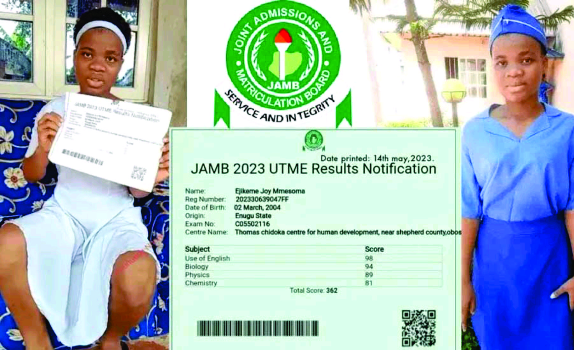 Breaking: Mmesoma Ejikeme admits manipulating UTME Result, Nigerians astonished